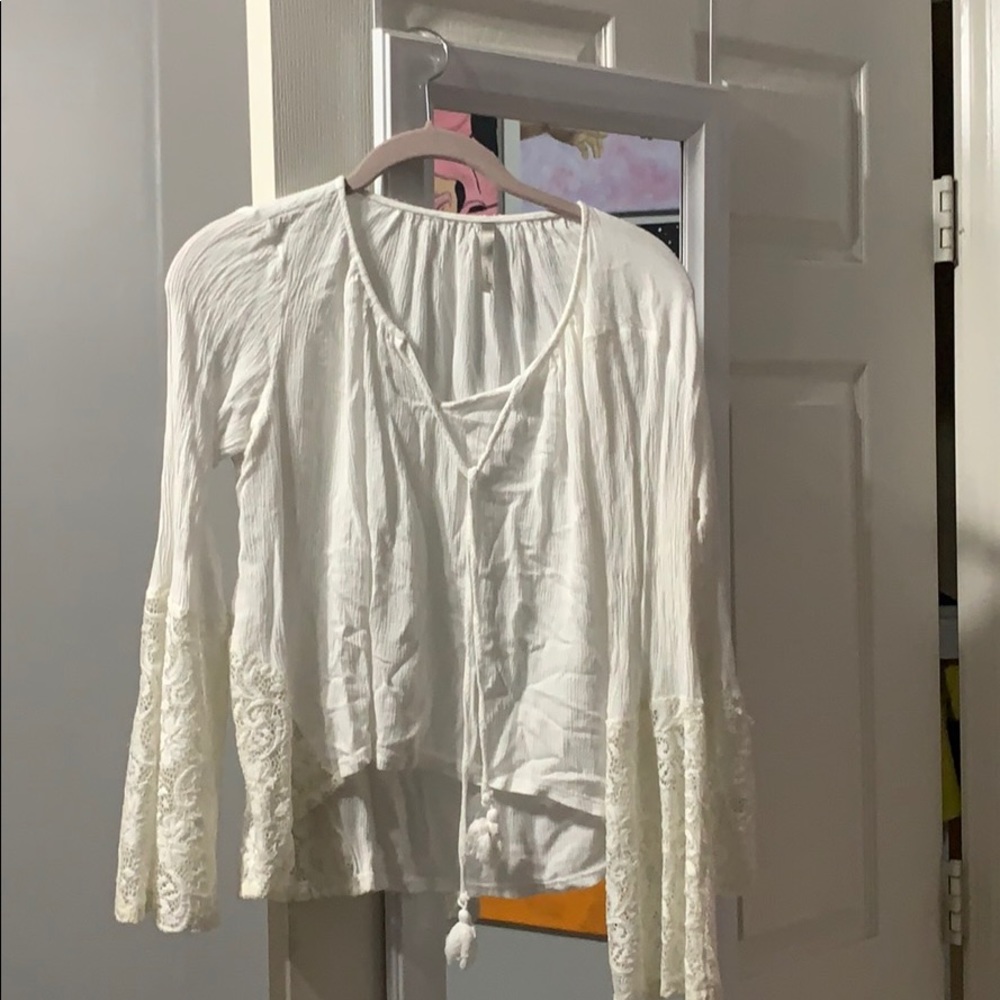 white flowy long sleeve